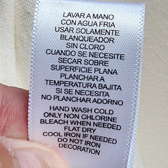 Daisy Fuentes Cream Ruffled Button Down Cardigan Size Small - Picture 10 of 16